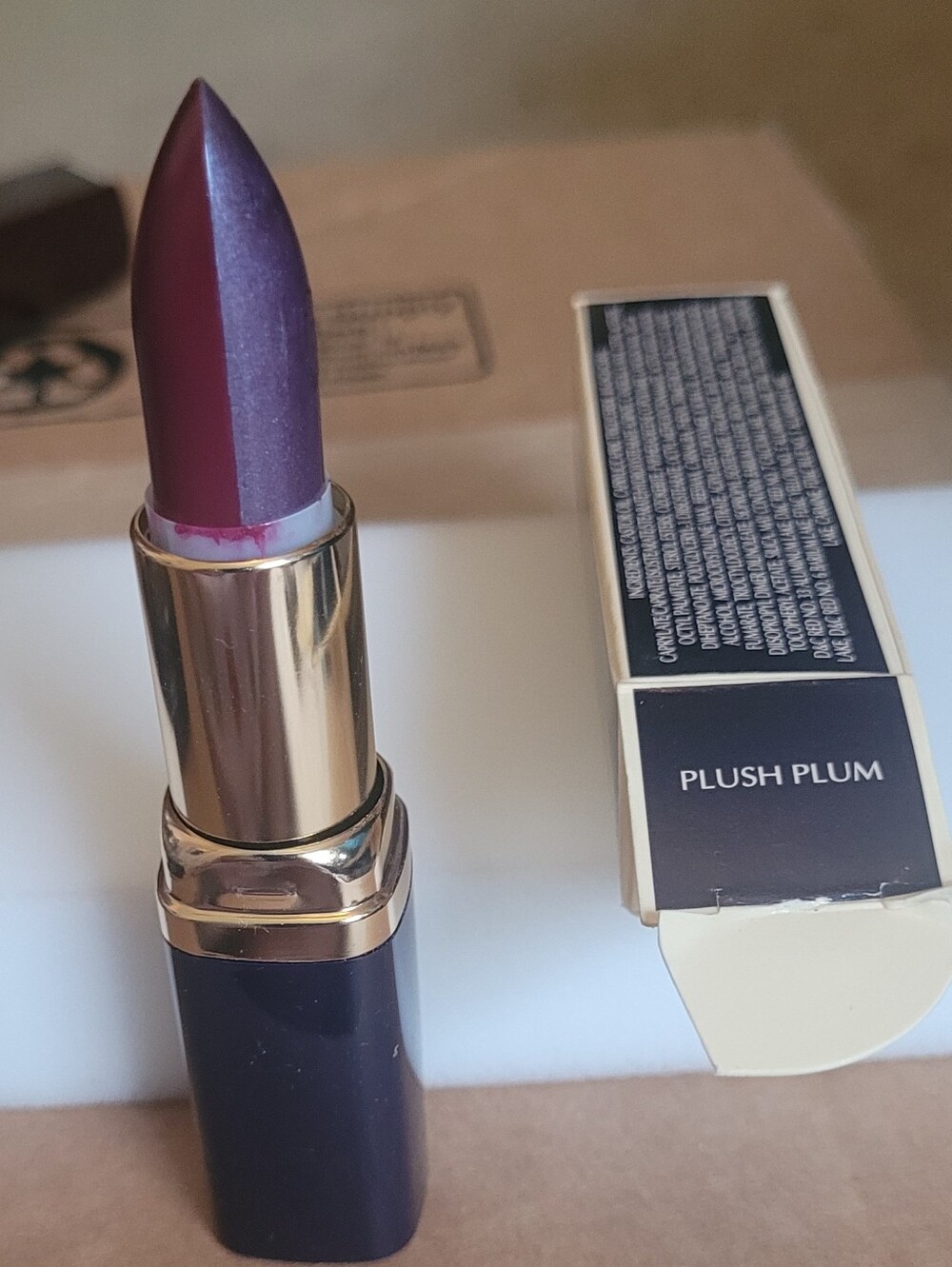 Vintage Avon Plush Plum Lipstick - Deep Plum Shade New In Orig Box